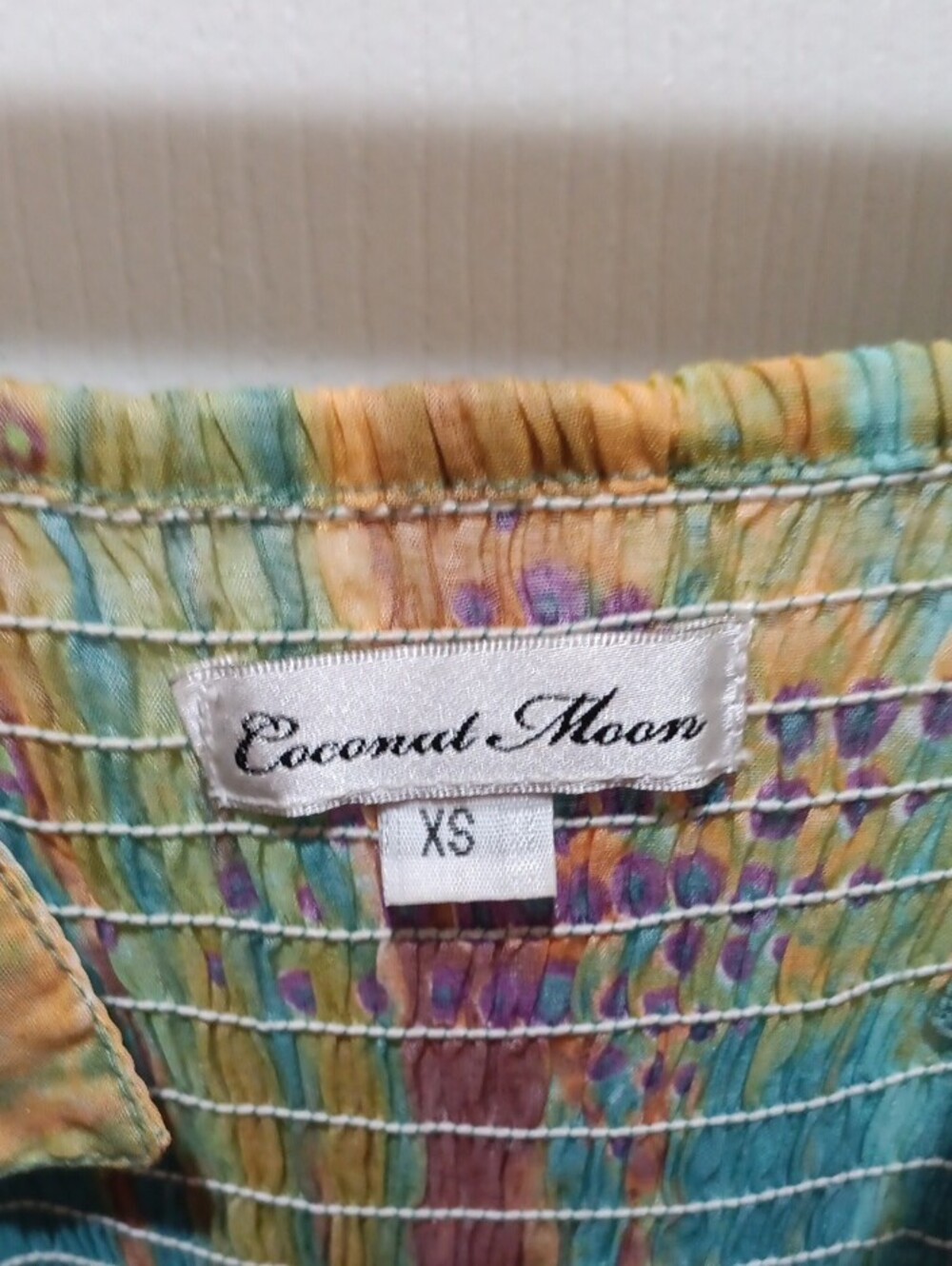 Pastel Multicolor Halter Maxi Dress with Smocked Detail - Picture 2 of 9